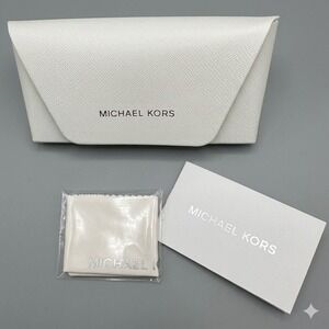 NEW MICHAEL KORS WHITE AUTHENTIC EYEWEAR EYEGLASSES GLASSES CASE CLOTH COA